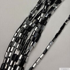 3x6mm Baget Kristal Siyahlı Gümüşlü Rengi