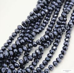 8mm Basık Dizi Kristal Lacivert (Füme)
