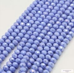 8mm Basık Dizi Kristal Mat Mavi