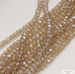 8mm Basık Dizi Kristal Vizon Rengi