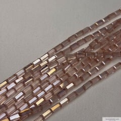 3x6mm Baget Kristal Pudra Pembe Rengi