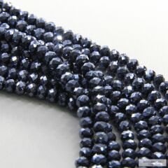 6mm Basık Dizi Kristal Lacivert (Füme)