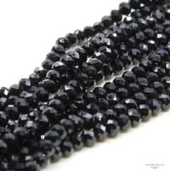 6mm Basık Dizi Kristal Siyah
