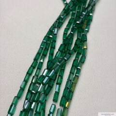 3x6mm Baget Kristal Petrol Yeşili Rengi