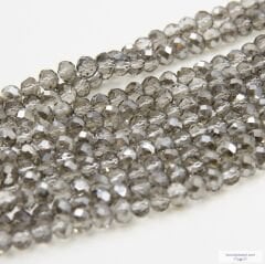 6mm Basık Dizi Kristal Duman Rengi