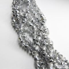 6mm Basık Dizi Kristal Yarı Gümüş Rengi