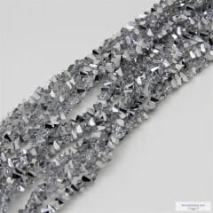 6mm Çapraz (Üçgen) Kesim Dizi Kristal - Yarı Gümüş Rengi