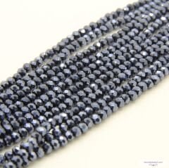 4mm Basık Dizi Kristal Lacivert (Füme)