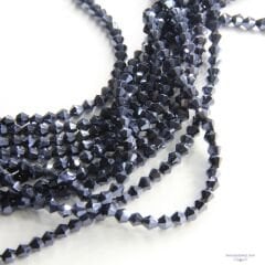 4mm Piramit Dizi Kristal Lacivert (Füme)