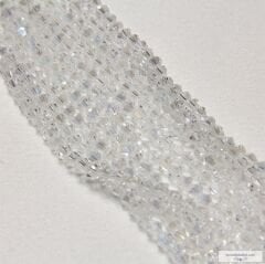 4mm Piramit Dizi Kristal Az Janjanlı Şeffaf Cam Rengi