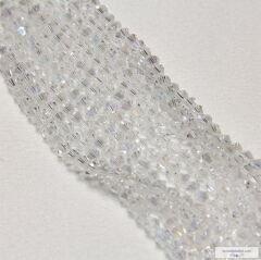 4mm Piramit Dizi Kristal Az Janjanlı Şeffaf Cam Rengi 10 dizi