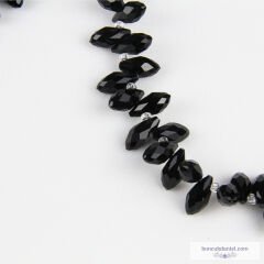 6x12mm Damla Dizi Kristal Siyah