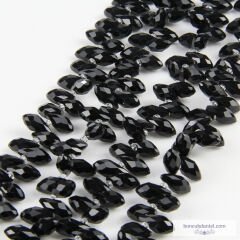 6x12mm Damla Dizi Kristal Siyah