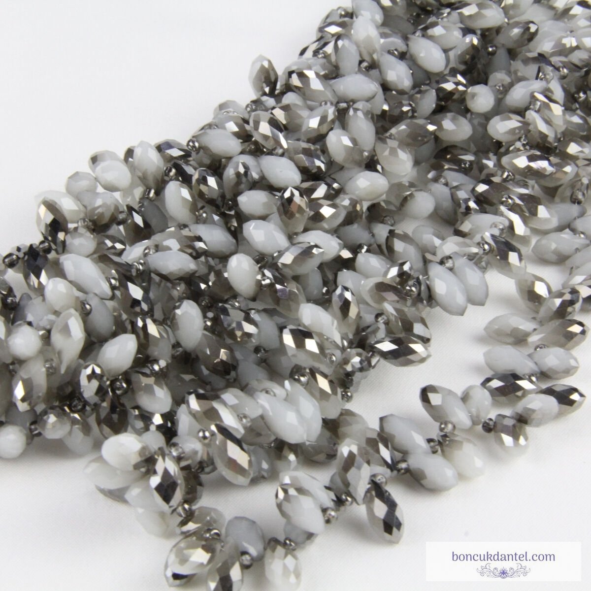 6x12mm Damla Dizi Kristal Çift Taraflı Spesiyal Renk