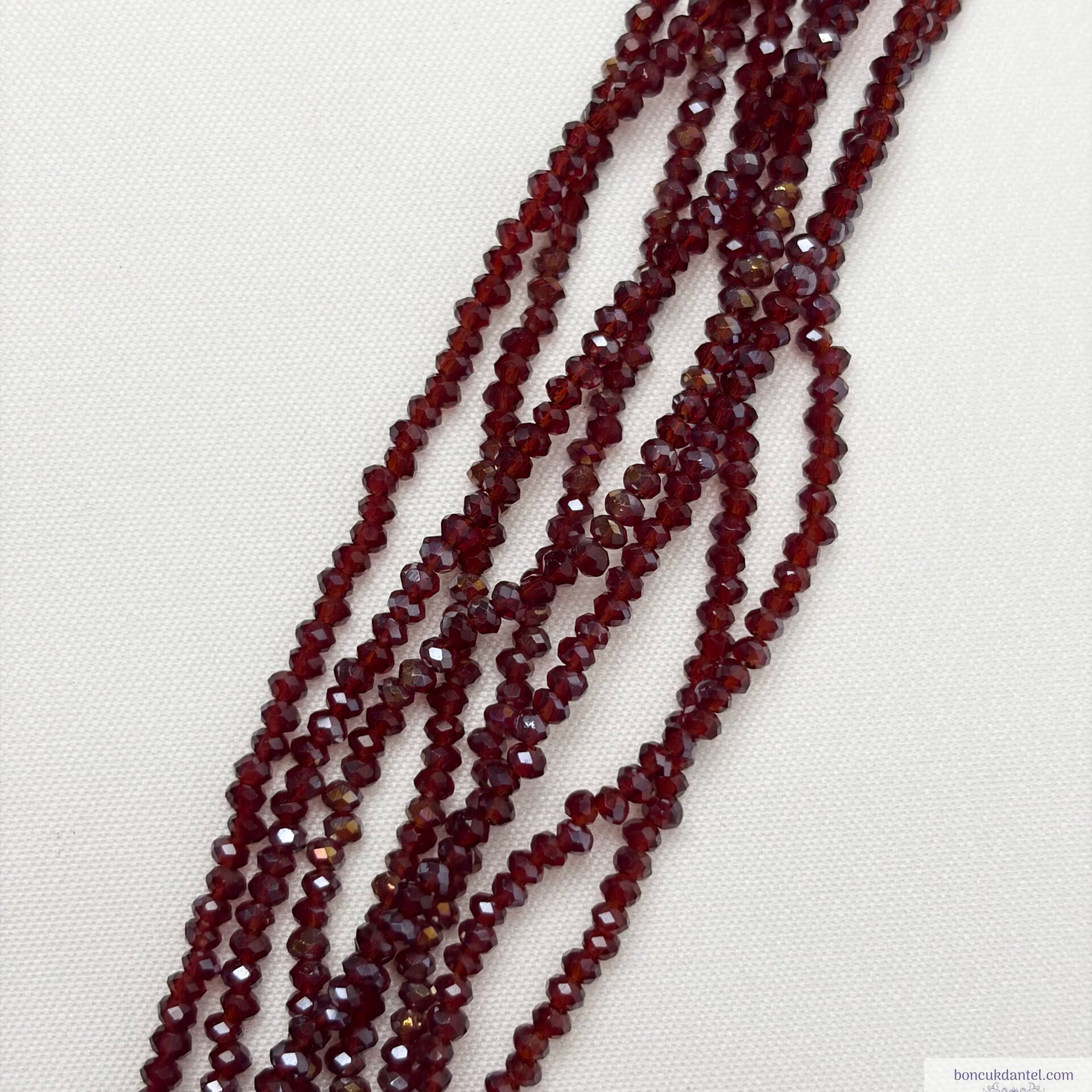 1mm Basık Kristal Bordo Rengi