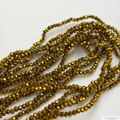 1mm Basık Kristal Kaplama Gold Rengi