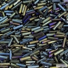 Boru Cam Boncuk Klasik Boy Haki Yeşil Janjanlı 100 gram