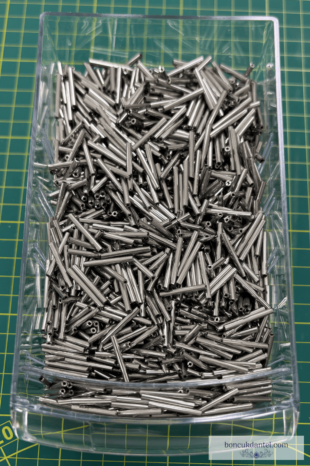 2 CM Boru Cam Boncuk Gri Antrasit Renk