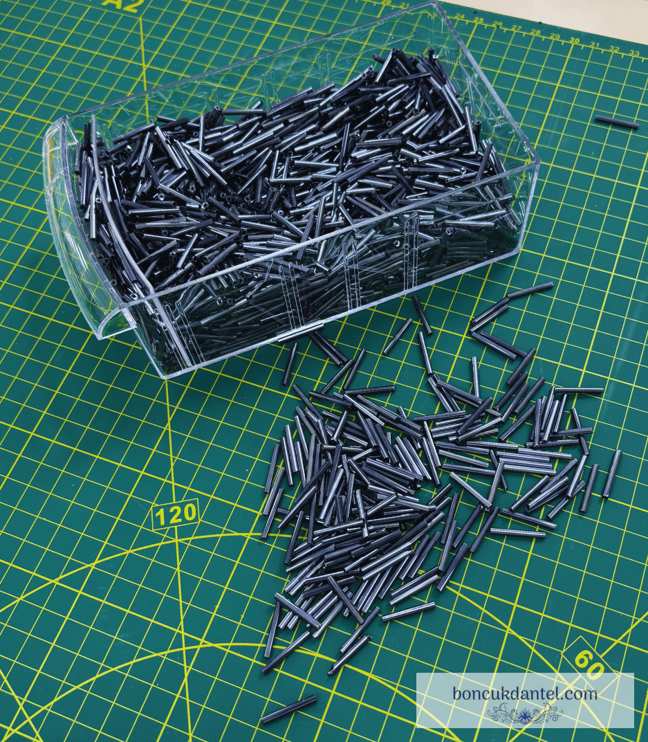 2 CM Boru Cam Boncuk Lacivert (Füme)