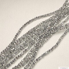 1mm Basık Kristal Çift Gümüş Rengi