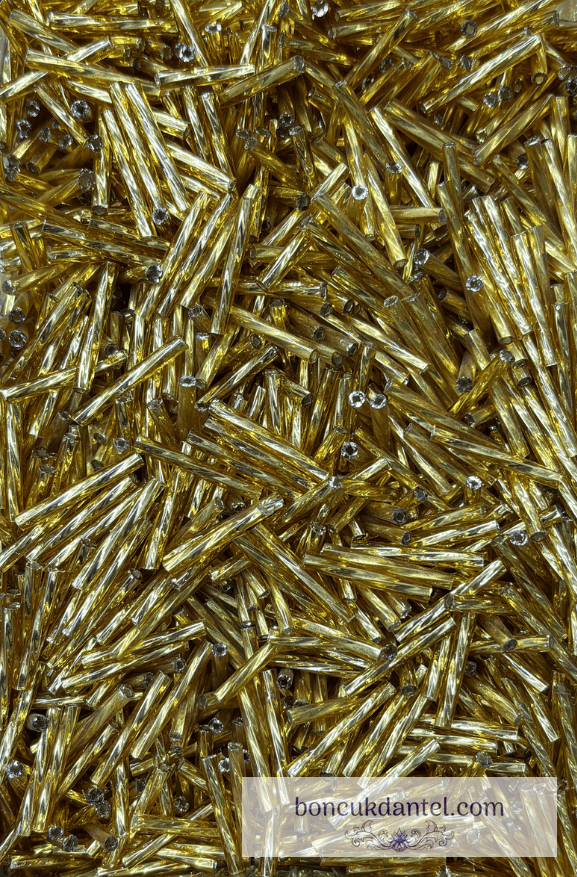 2 CM Burgulu Boru Boncuk Altın Rengi