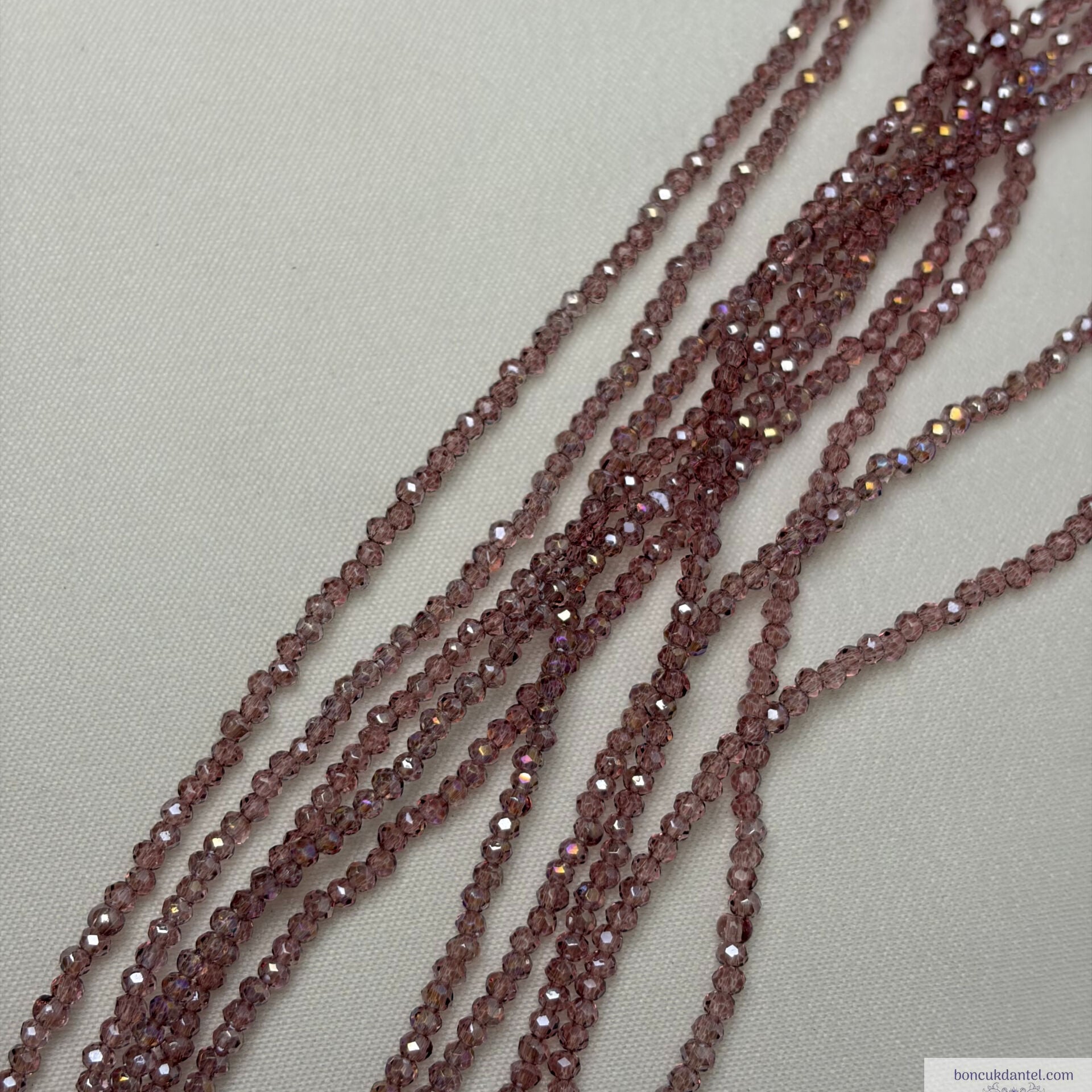 1mm Basık Kristal Gül Kurusu Rengi