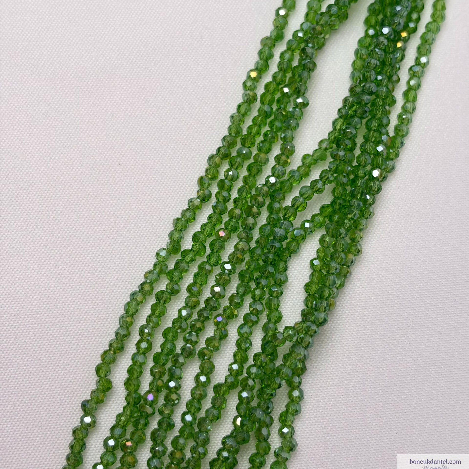1mm Basık Kristal Fıstık Yeşili Rengi