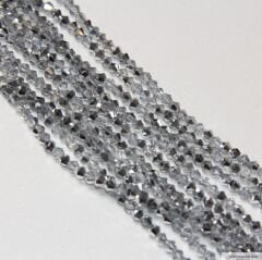 3mm Piramit Dizi Kristal Yarı Gümüş Rengi