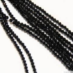 3mm Piramit Dizi Kristal Siyah Rengi