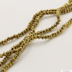 4mm Basık Dizi Kristal Kaplama Gold