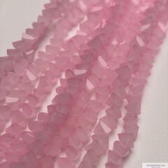 8mm Üçgen (Çapraz) Buzlu Pembe Rengi
