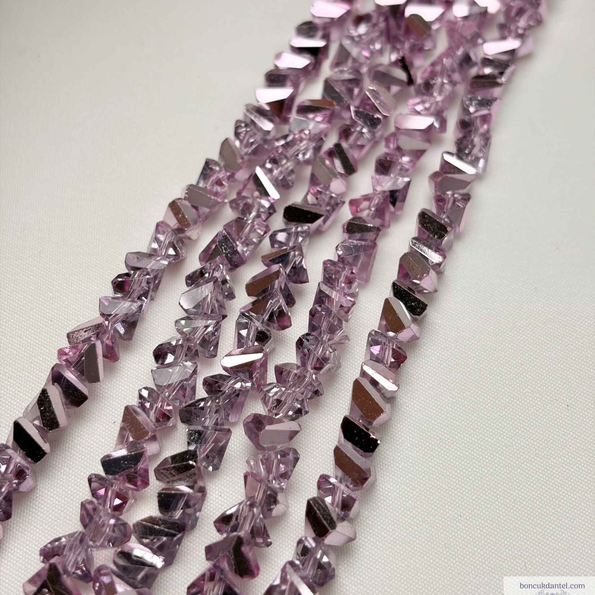 8mm Üçgen (Çapraz) Çift Gümüş Rengi