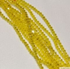 3mm Piramit Dizi Kristal Limon Sarısı Rengi