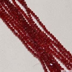 3mm Piramit Dizi Kristal janjanlı Bordo Rengi
