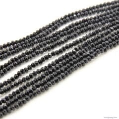 3mm Basık Dizi Kristal Siyah Rengi