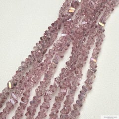 4mm Üçgen (Çapraz) Kristal Gül Kurusu Rengi
