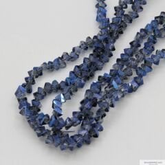 6mm Çapraz (Üçgen) Kesim Dizi Kristal - İndigo Rengi