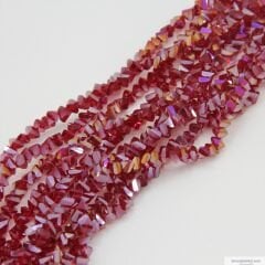 6mm Çapraz (Üçgen) Kesim Dizi Kristal - Bordo Rengi