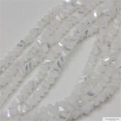 6mm Çapraz (Üçgen) Kesim Dizi Kristal - Buzlu Beyaz Rengi