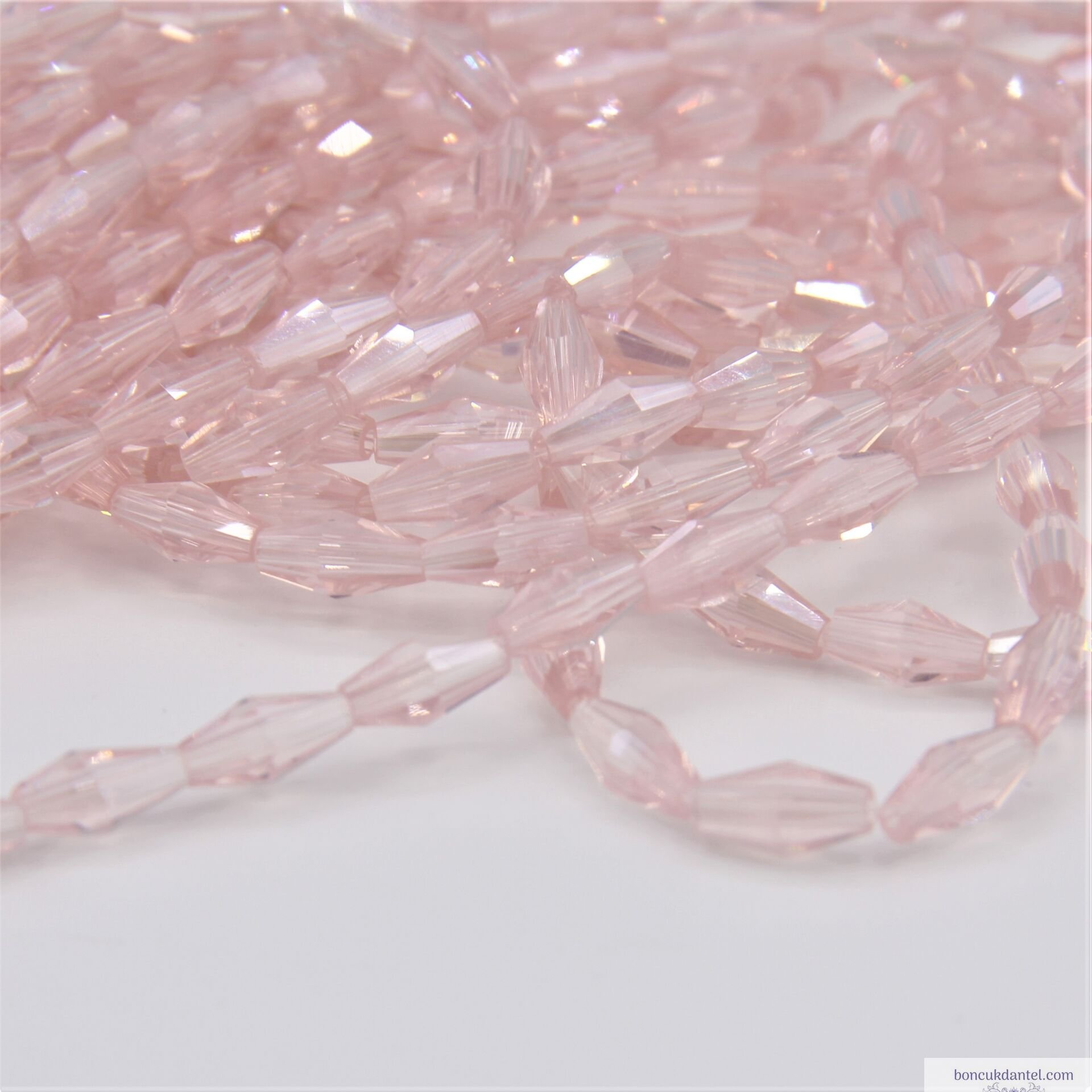 4x8 Arpa Model Dizi Kristal Pudra Pembe Rengi
