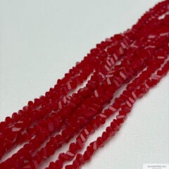 4mm Üçgen (Çapraz) Kristal Mat Kırmızı Rengi