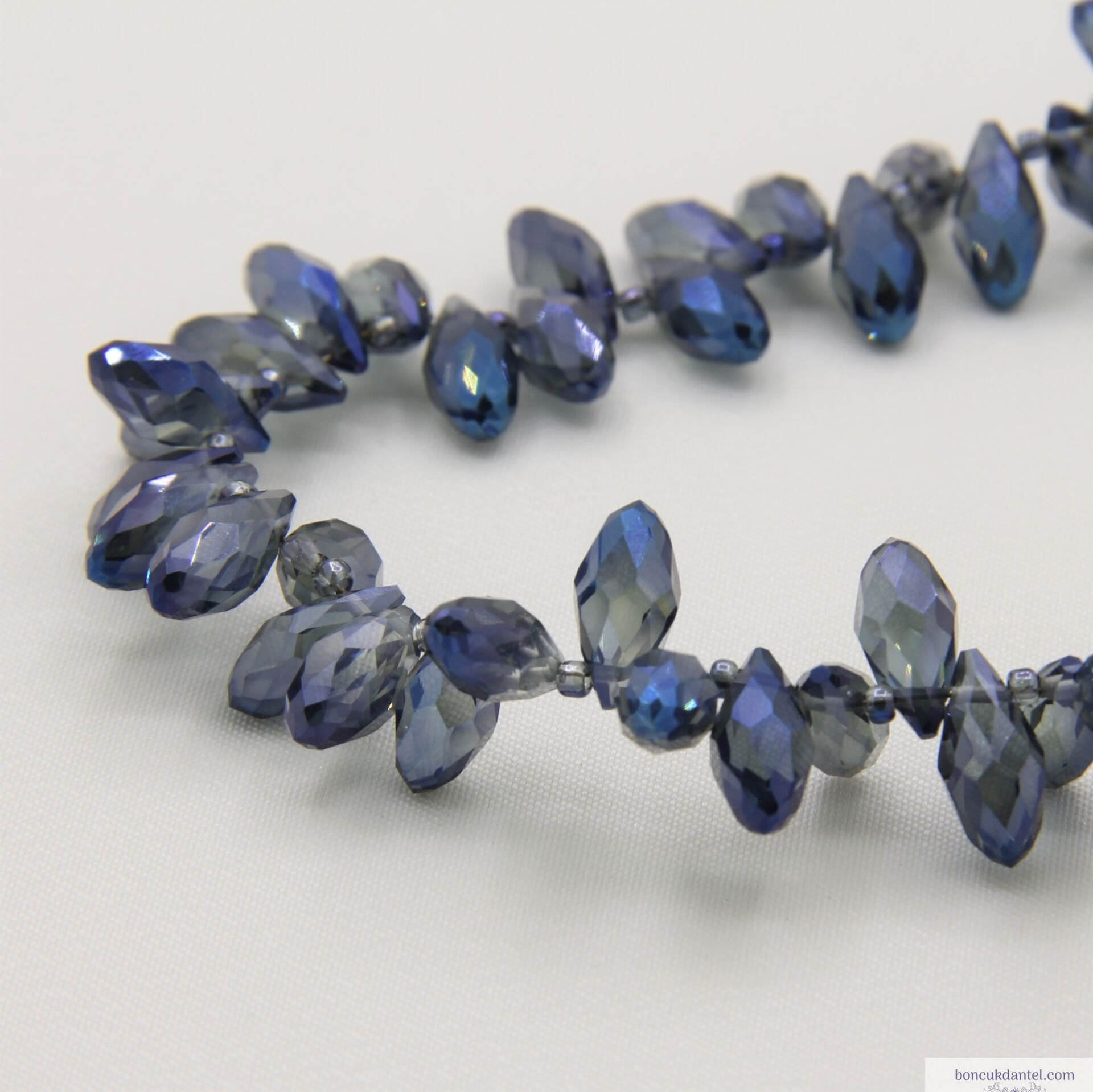 6x12mm Damla Dizi Kristal İndigo Rengi
