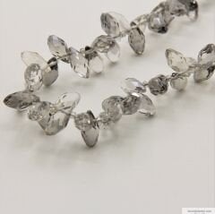 6x12mm Damla Dizi Kristal Duman Rengi