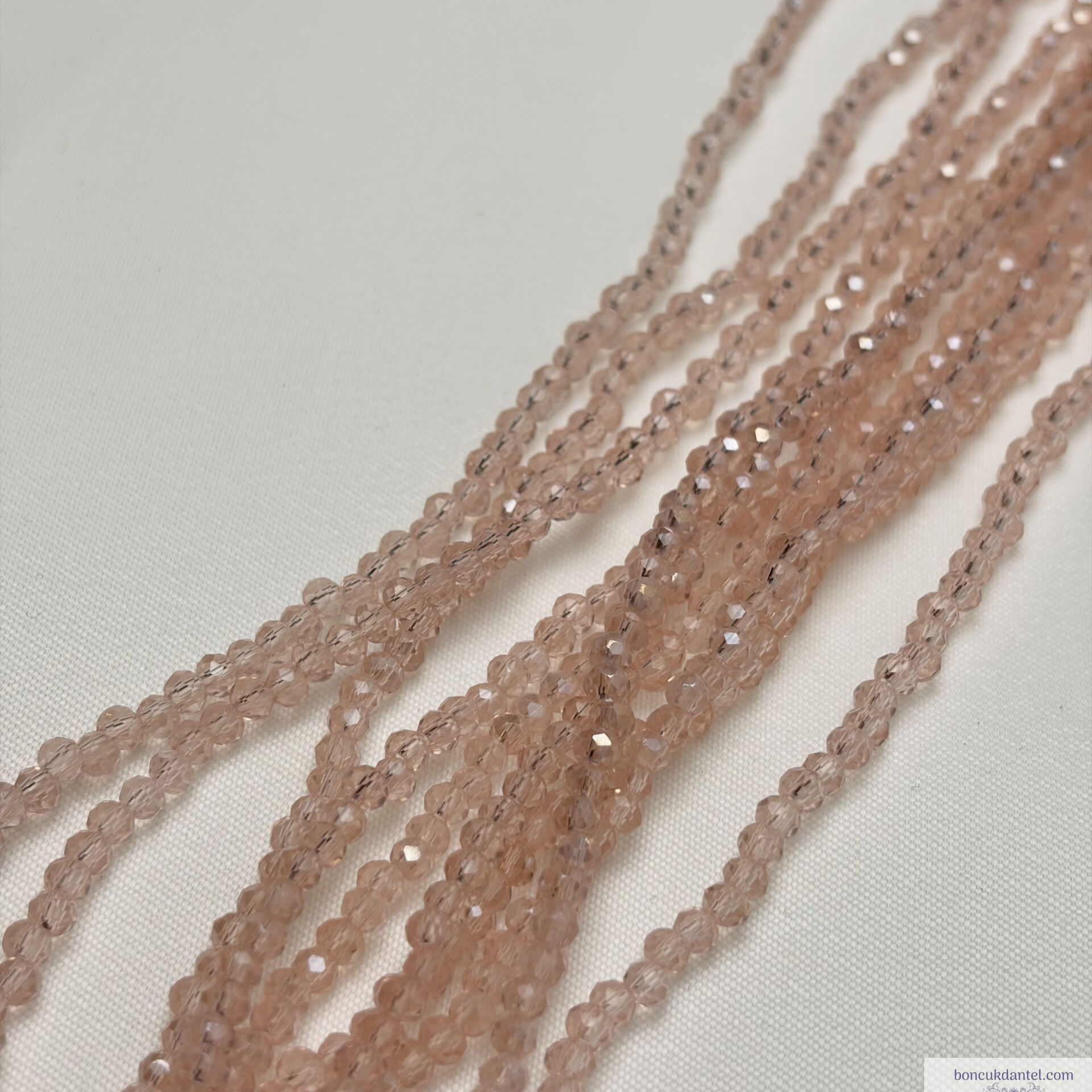 2mm Basık Kristal Pudra Pembe Rengi