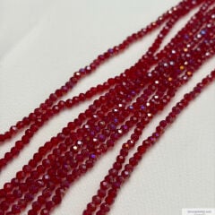 2mm Basık Kristal Bordo Rengi