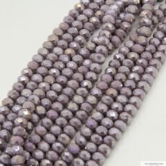 8mm Basık Dizi Kristal Mat Gri Rengi