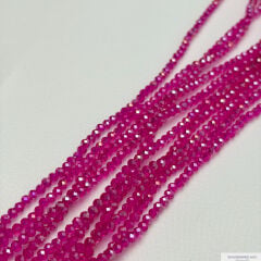 2mm Basık Kristal Fuşya Rengi