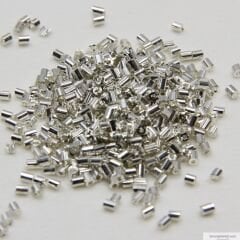 Orta boy Kesme Boncuk (Metalic) Kaplama Gümüş Rengi - 250 gram