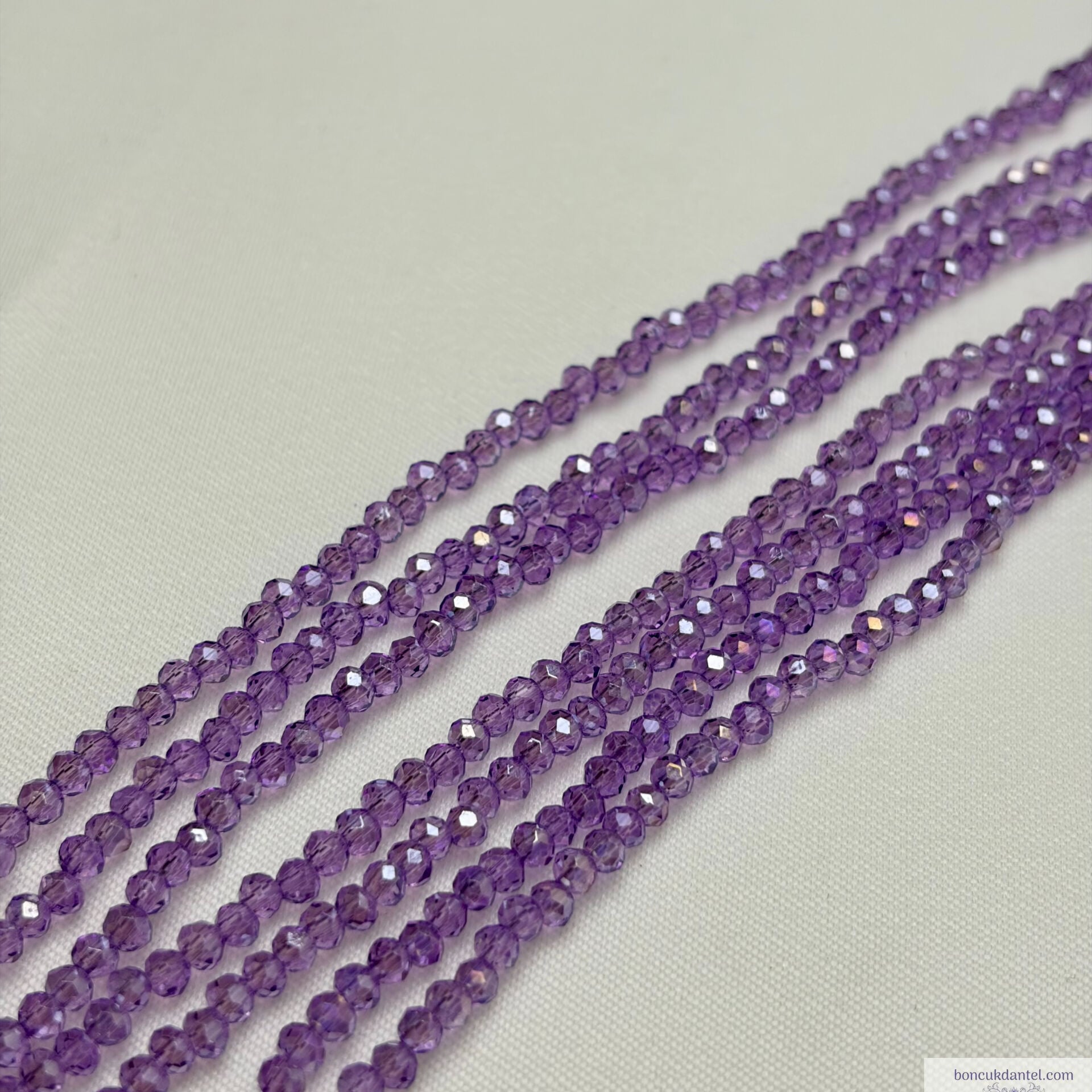 2mm Basık Kristal Lila Rengi