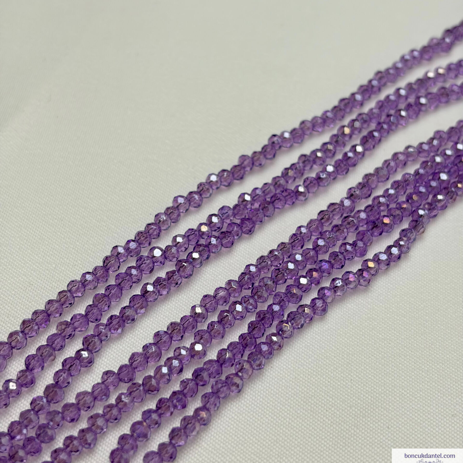 2mm Basık Kristal Lila Rengi